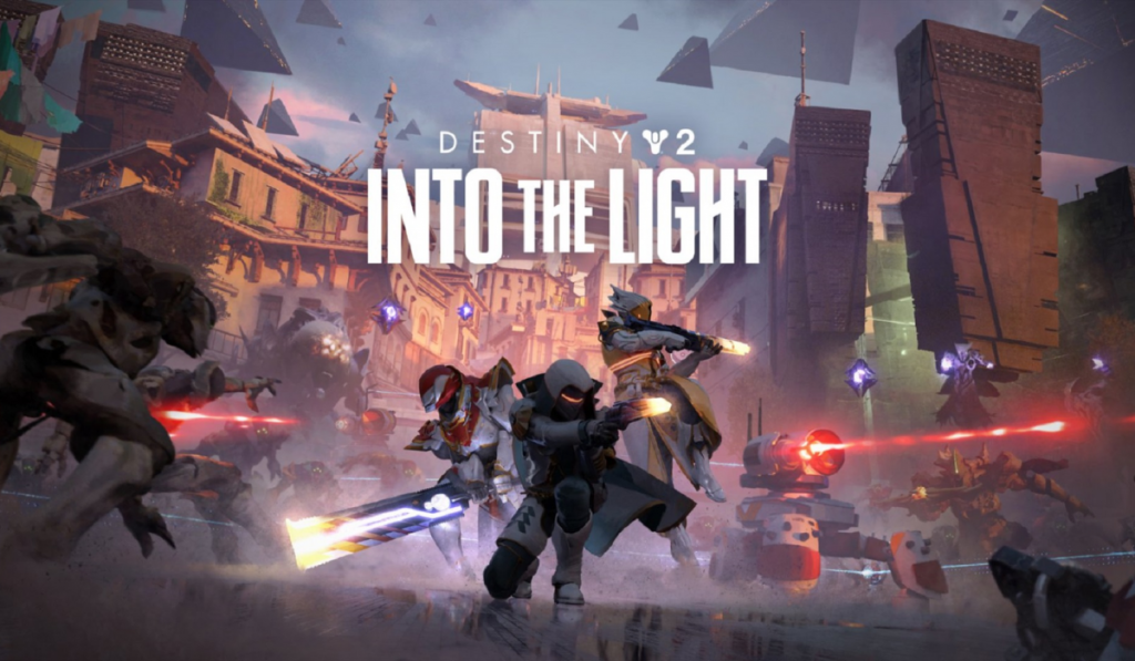 destiny 2 screenshot showing characters on the front fron the Into The Light DLC