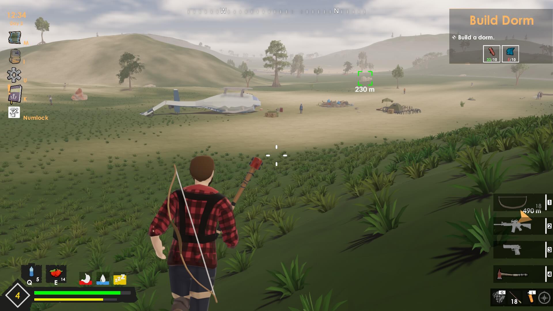 I'm approaching a downed chopper. a couple of zombies can be seen in the background.