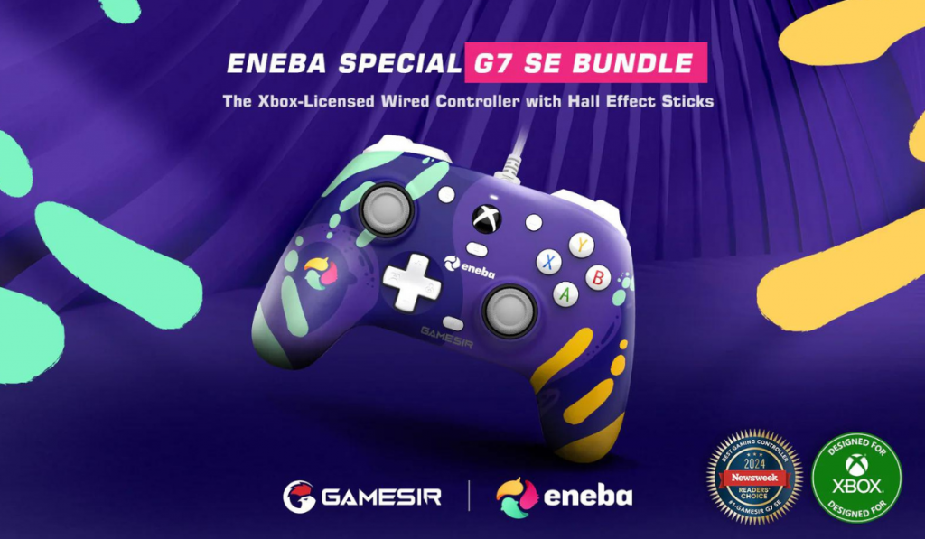 Gamesir controller on a bright background with the controller name at the top