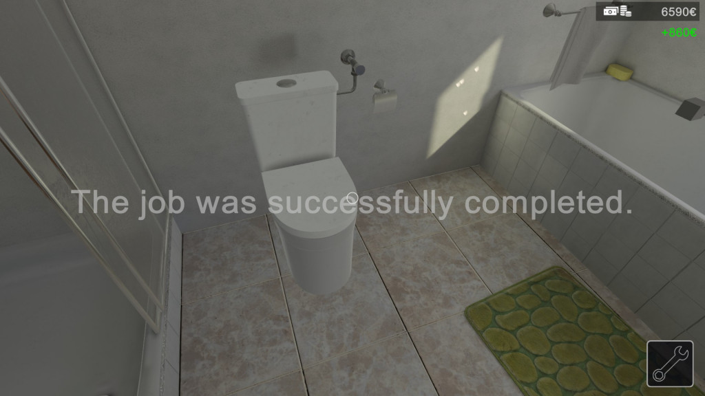 an image showing a toilet in a bath room with the words "The Job was Successfully Completed" in front of it